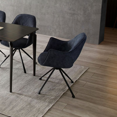 Caitilin 40cm H Velvet Upholstered Armchair in Blue