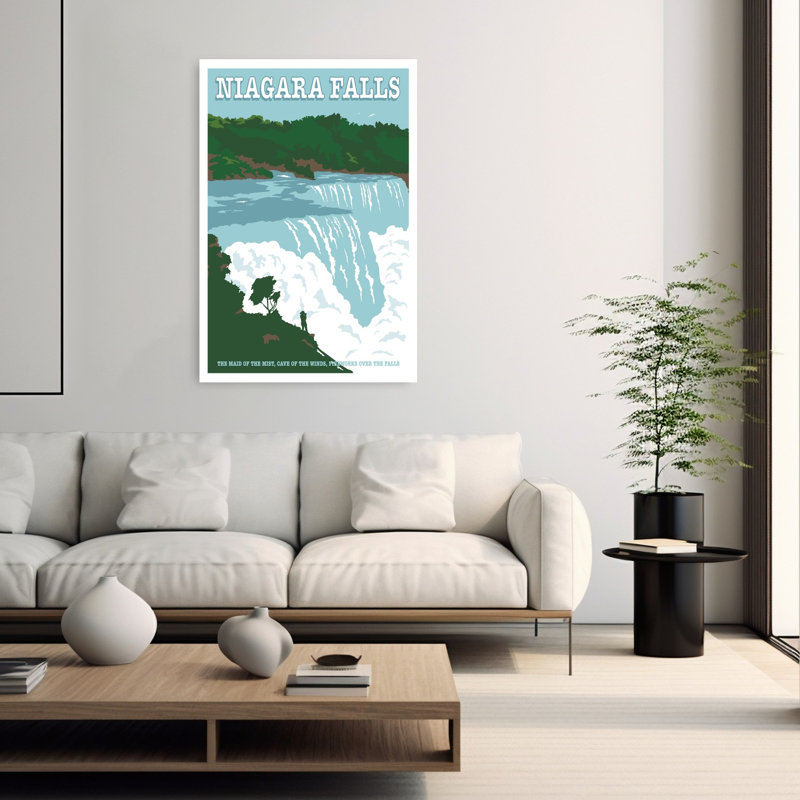 Majestic Niagara Falls Abstract Contemporary Landscape Nature Wall Art Print, 152.4cm H x 101.6cm W
