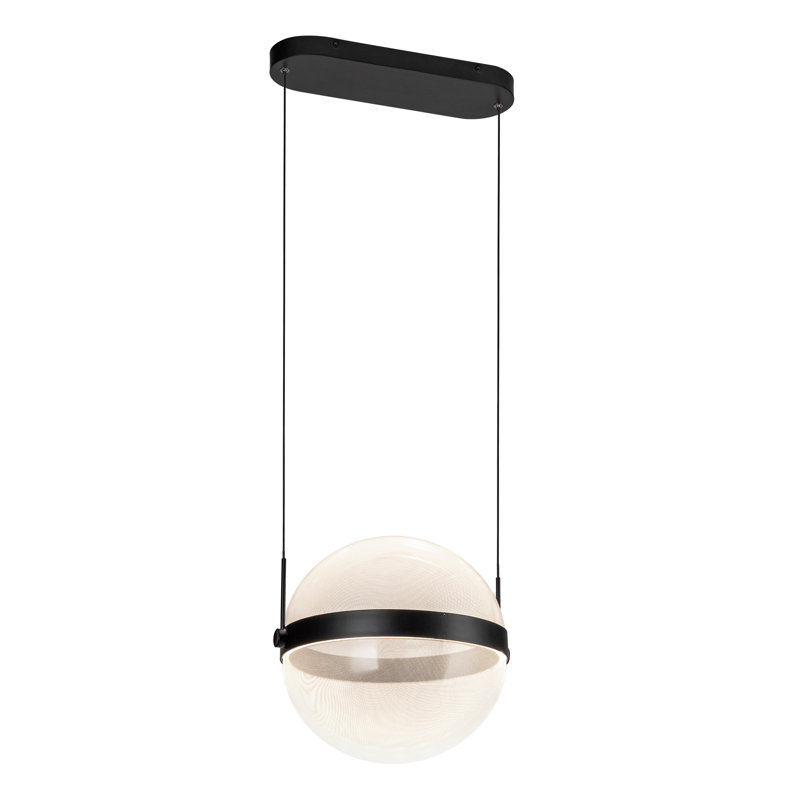 Luminaire suspendu unique à 1 lumière DEL Poissons, Noir