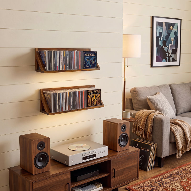 2-Piece CD DVD Game Disc Wall Storage Shelf