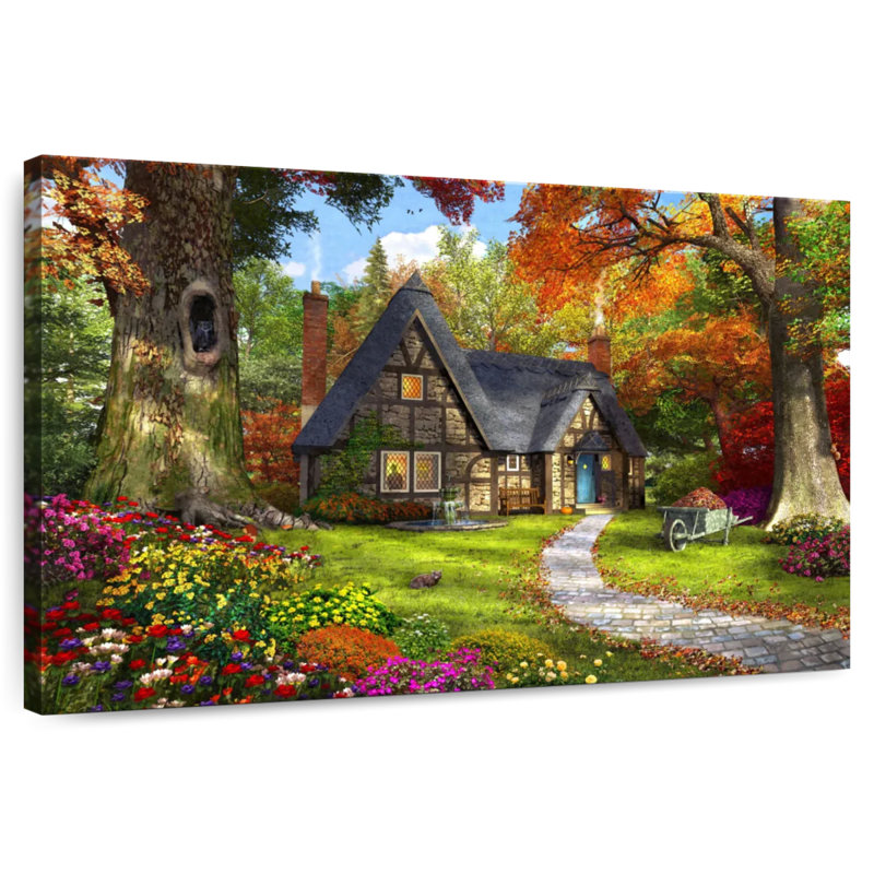 Lilie le petit chalet d'automne, H 8 po x l 12 po