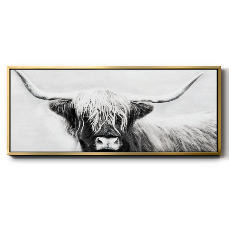 Highland Longhorn - toile encadrée, H 24 po x l 60 po