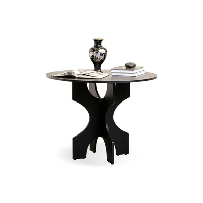 Black Round Solid Wood Dining table