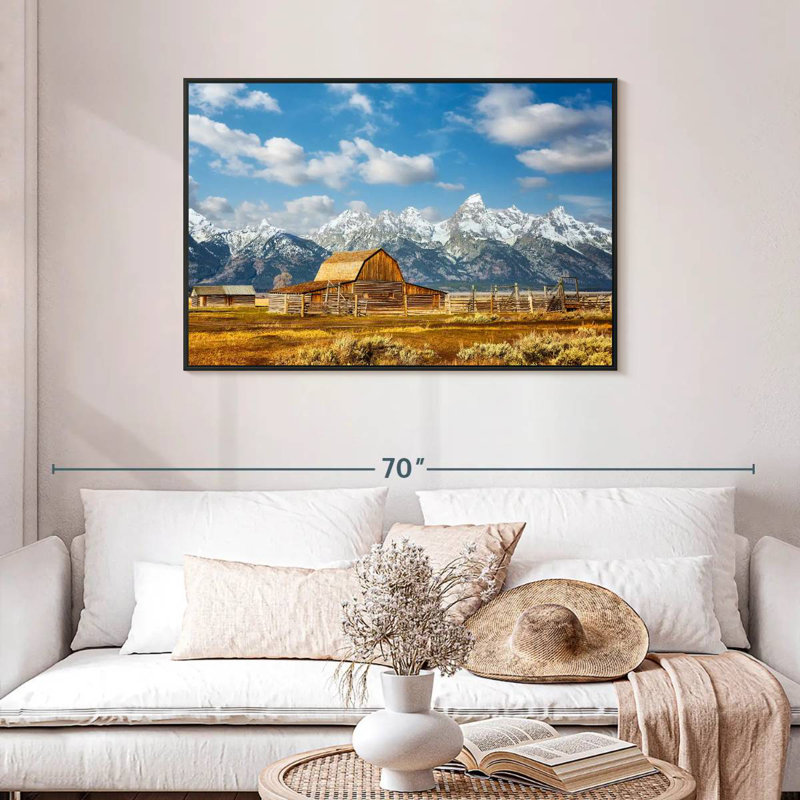 Teton Range Moulton Barn, Cadre flottant noir, 43 po x 29 po