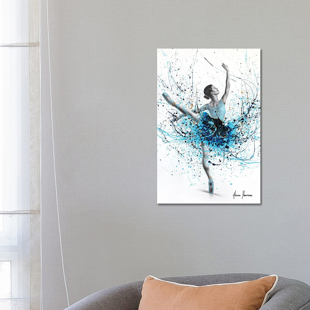 Blue Sky Dancer von Ashvin Harrison - Galerie-verpackte Leinwand Giclée auf Leinwand