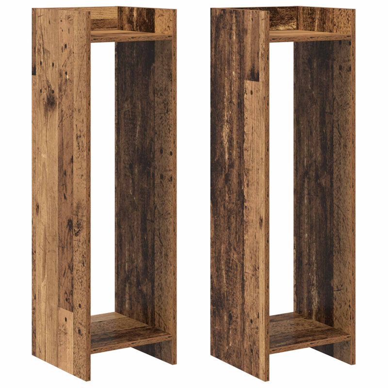 2 Tier Plant Stand Set of 2, 100cm H x 30cm W x 30cm D, Old Wood