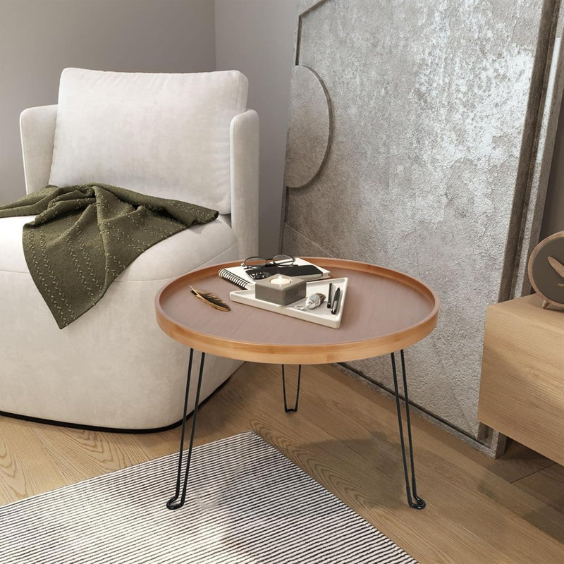 Table basse ronde, table basse basse de salon, table basse pliante sans installation, tables basses Boho