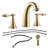 Gold 2 Handle Bathroom Faucet - Widespread 3 Hole Design With Pop Up Drain And Water Supply Lines Built Quality Materials For Long-Lasting Use In To Corrosion Scratches Basin Lavatory-121645544