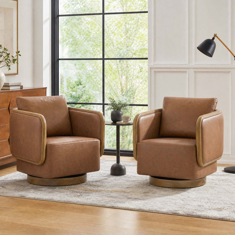 Fauteuil rembourré, Brun