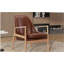 Chaise décorative en cuir de polyuréthane, fauteuil avec cadre en bois de style médiéval moderne, chaise de lecture avec dossier haut, convient au salon