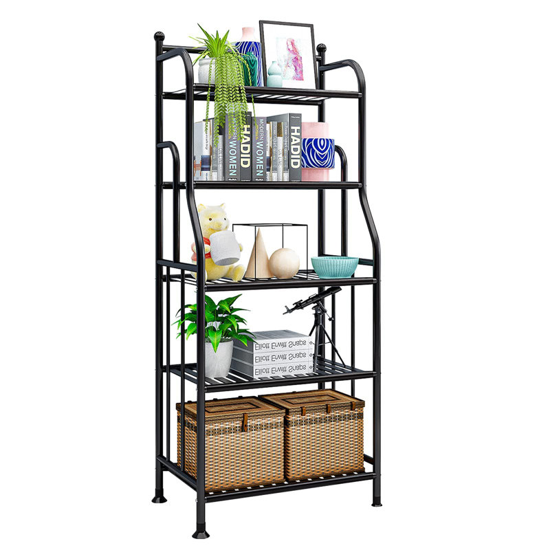 Fatima 133cm H x 55cm W Iron Etagere Bookcase