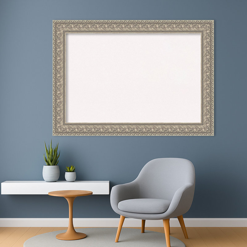 Sydney avec cadre argenté, tableau d'affichage en liège blanc, tableau d'organisation, tableau d'affichage, H 31 po x l 43 po