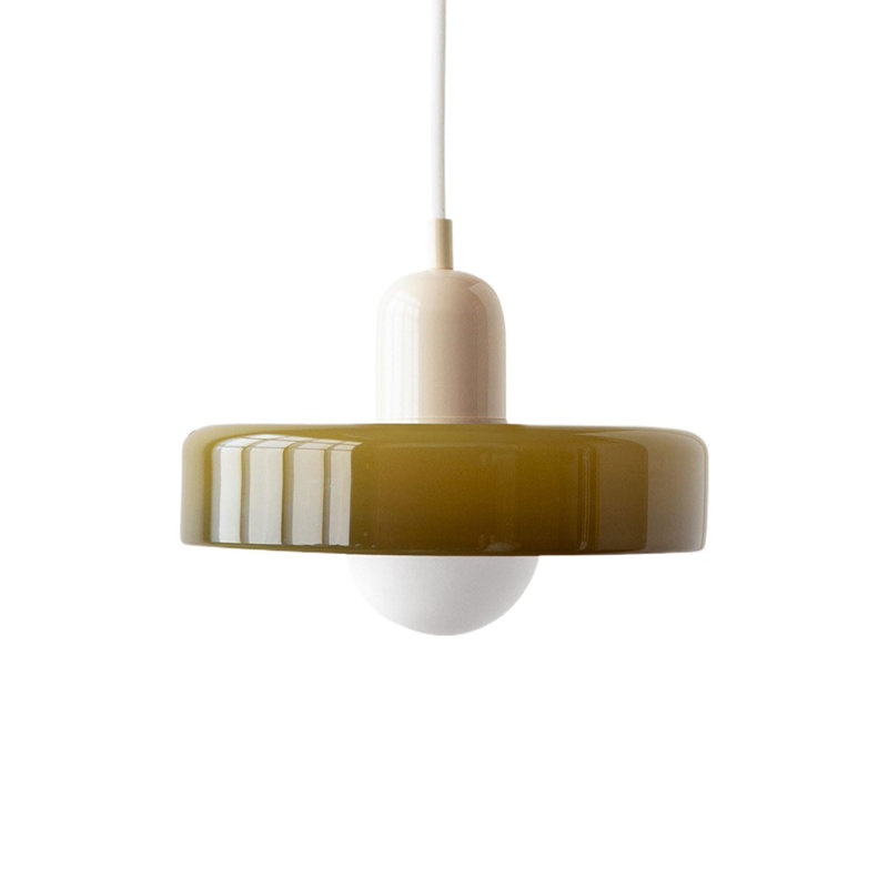 Luminaire suspendu 0 lumière, Vert, Blanc, H 7,8 po x l 9,84 po x P 9,84 po