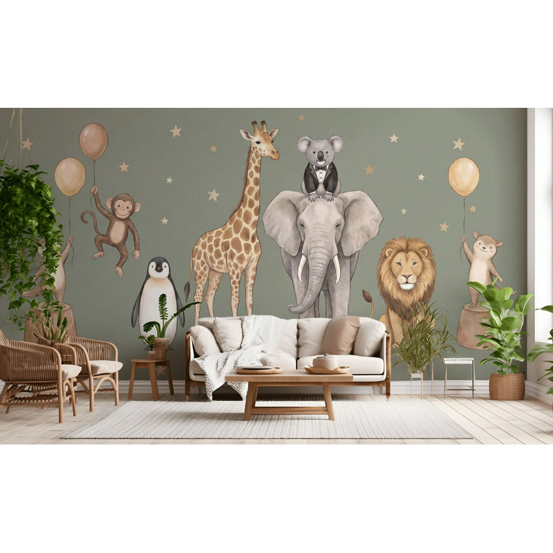Adhésif mural Jungle, 100 po x 96 po, Non tissé non collé