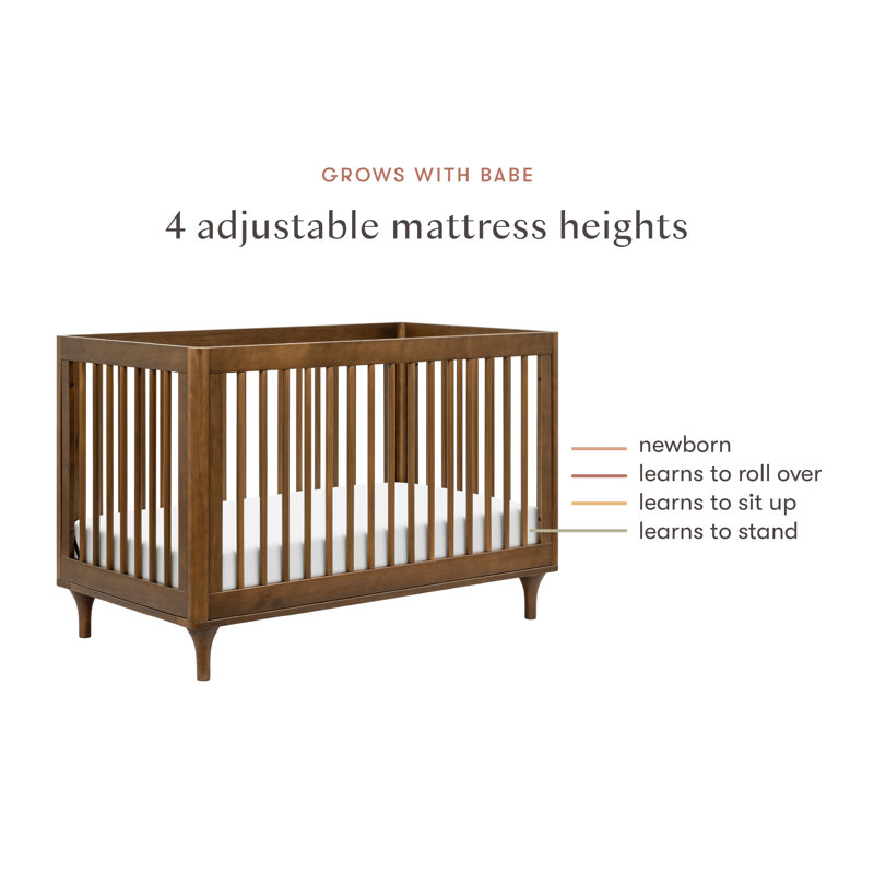 Lolly 3-in-1 Convertible Crib, Brown