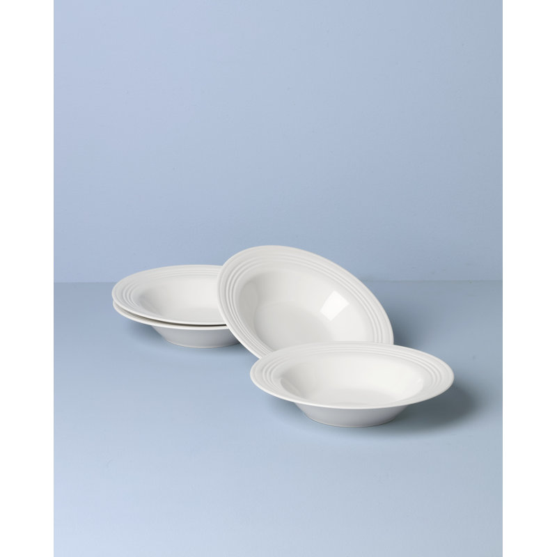 Lenox Tin Can Alley Rimmed Pasta/Soup Bowls, Set of 4