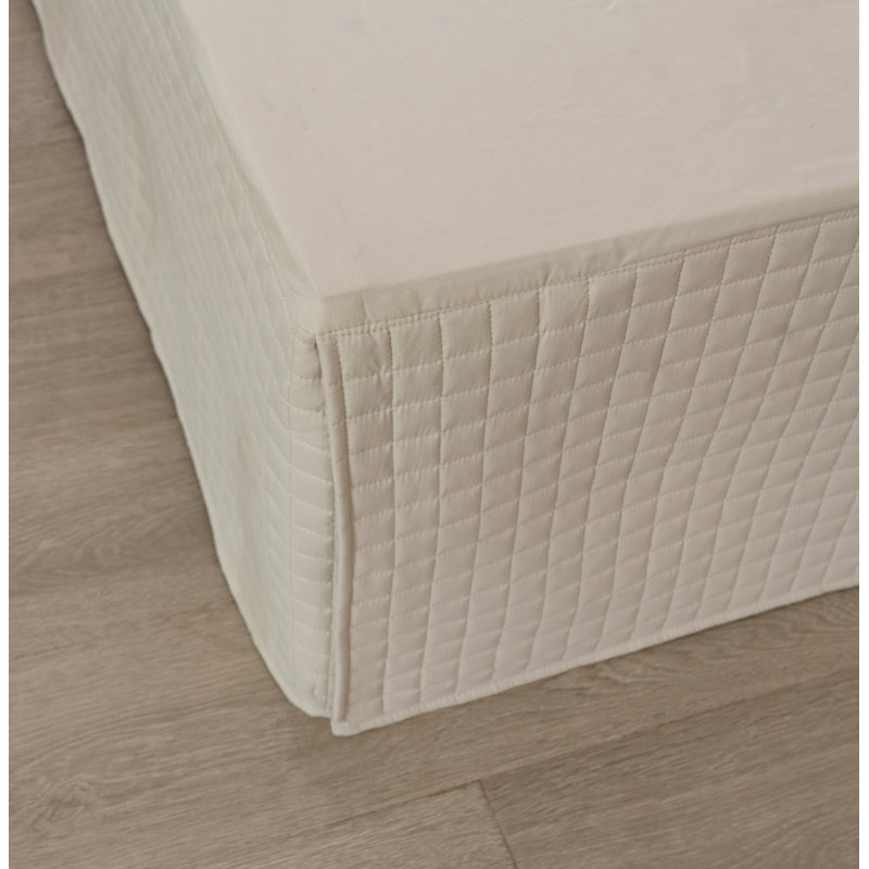  Jupe de lit en microfibre matelassée Grid, Grand, Cream