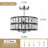 3-Light Crystal Ceiling Light Fixture Semi Flush Mount Chandelier with Drum Shade-943180878