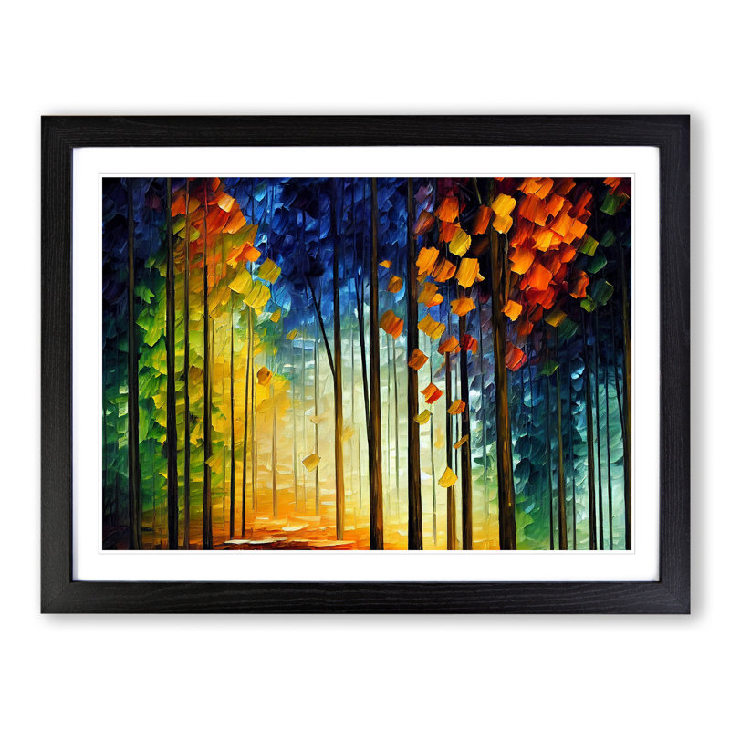 Forest Colours Vol.6 - Single Picture Frame Painting, 46cm H x 64cm W x 2cm D, Black