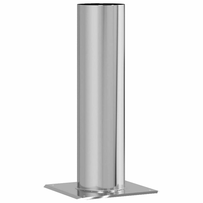 Chimney Head Extension Silver Stainless Steel, 50cm H x 24cm W x 24cm D