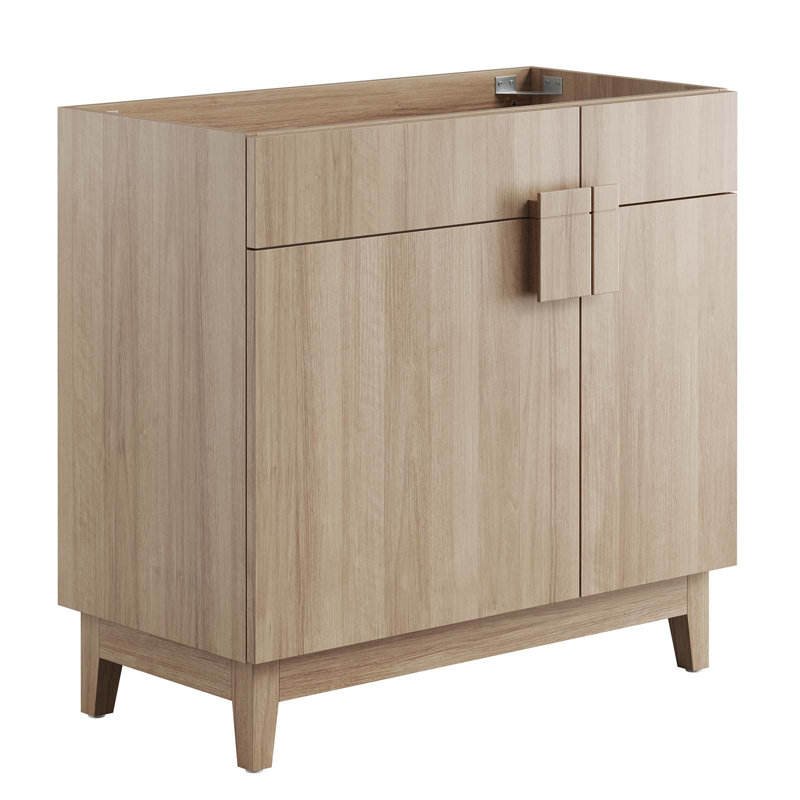 Base de meuble-lavabo simple 35 po Modway Miles seulement, Chêne