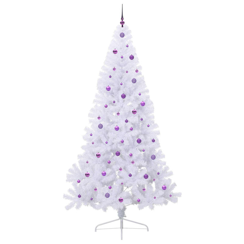 240cm H Lighted Artificial Christmas Tree, Purple