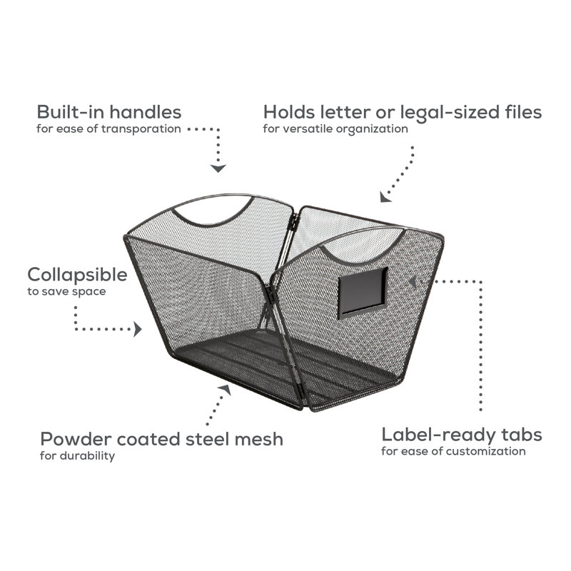 Onyx Mesh Desktop Tub File, Letter