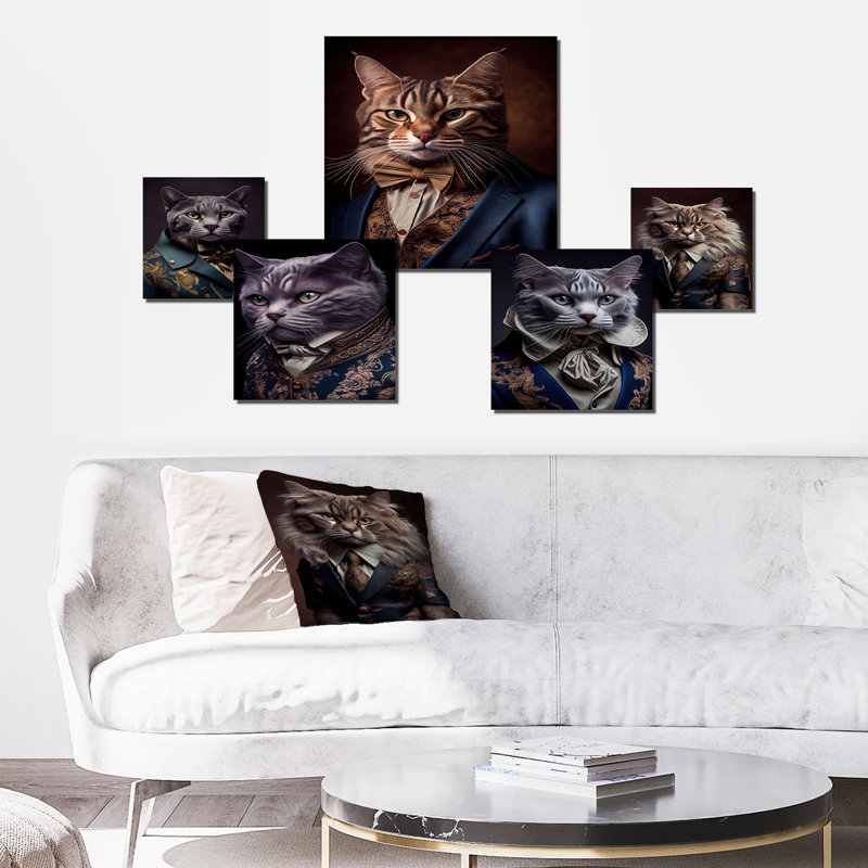 Décoration murale en métal «I chat»
