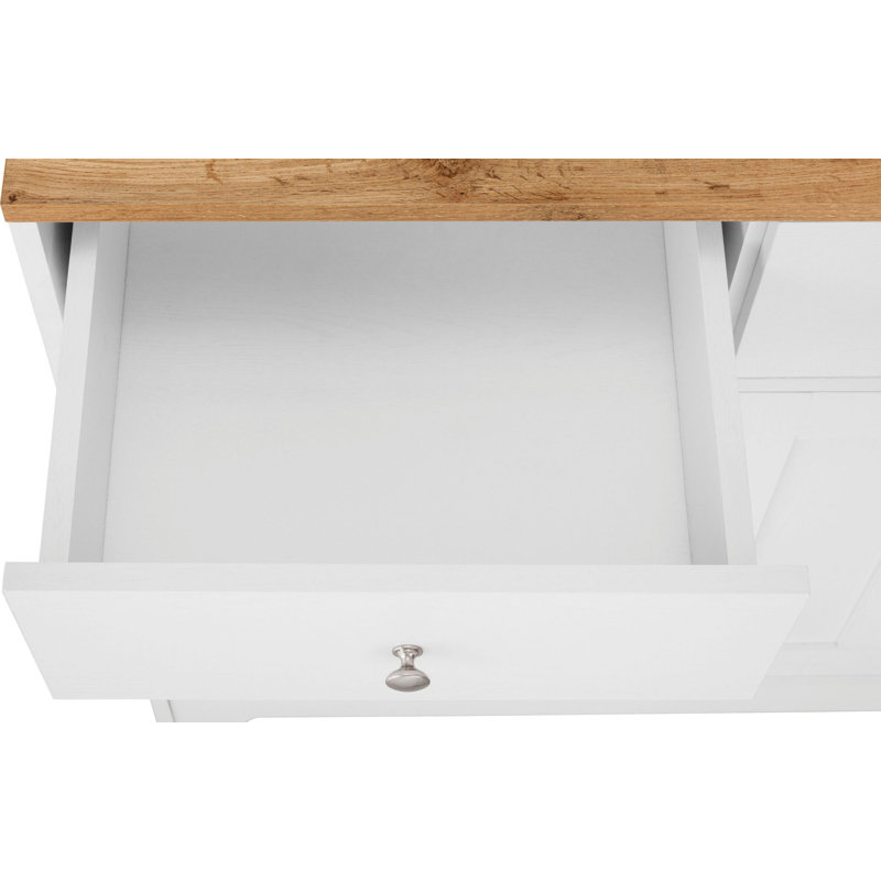 Almehdi 182cm Kitchen Pantry, White/Oak