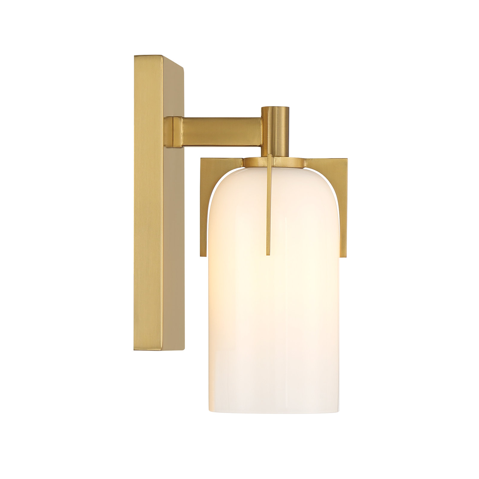 Navana Single Frosted Dimmable Bath Sconce, Brass