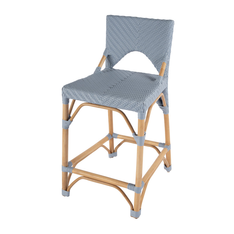 Creanly Rattan  Counter Stool, Blue