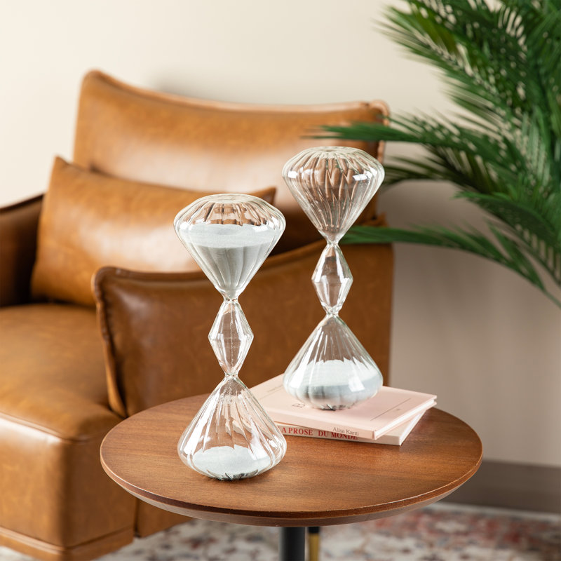 Geometric Tri-Layer Hourglasses With Grey Sand, 60-Minute Sand Timers