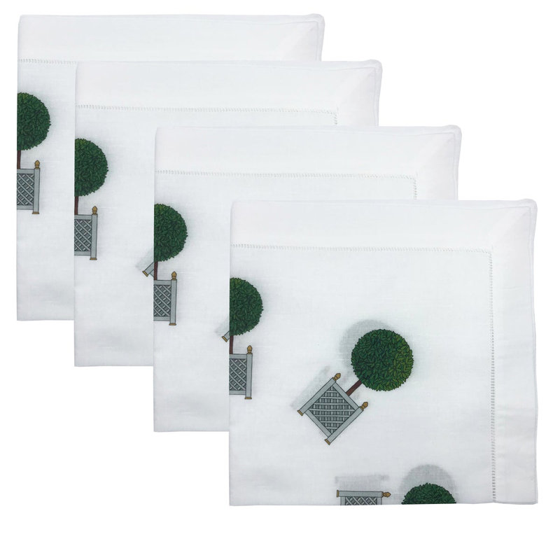 Timothy Corrigan Topiary Radial Cotton Sateen Dinner Napkins