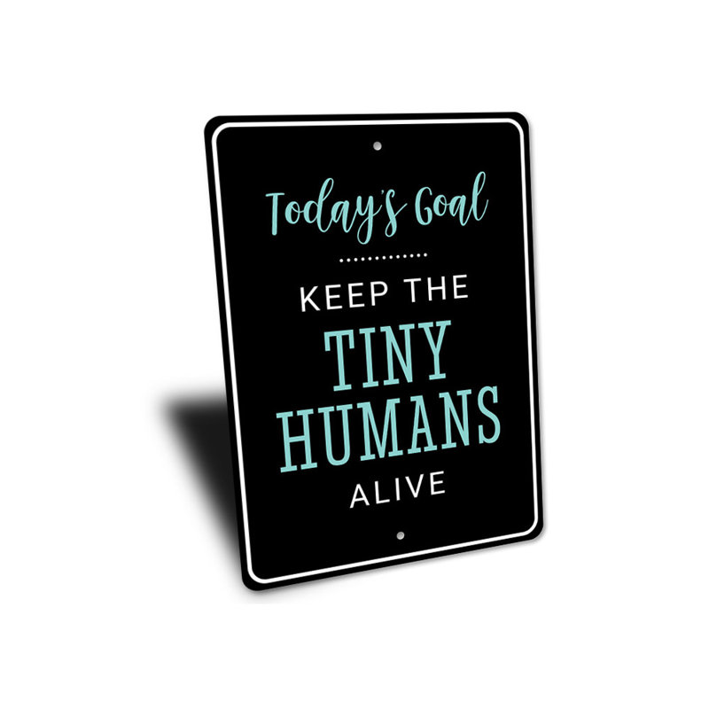 Plaque en aluminium «Tiny Humans», H 18 po x l 12 po x P 0,06 po