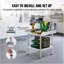 Table de travail en acier inoxydable, table de travail de préparation des aliments 24 x 24 x 26 pouces, table de travail robuste à 3 côtés avec dosseret, table de travail en métal à hauteur réglable pour hôtel de restaurant