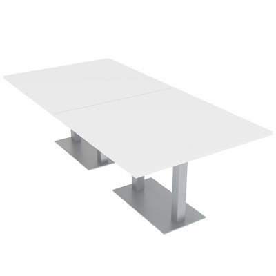 Table de conférence rectangulaire avec base en métal double