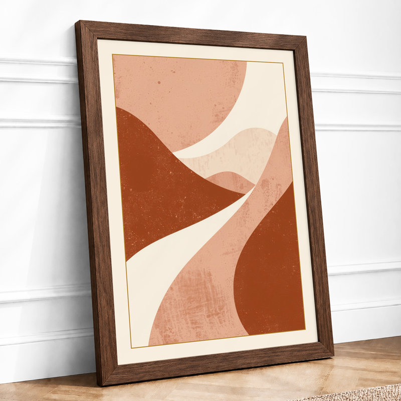 Earth Forms Abstract - Framed Print, A4 - 29.7 x 21.0 cm, Walnut
