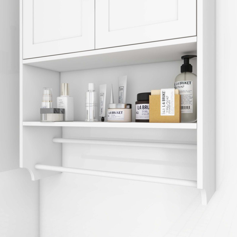 Bathroom Wall Cabinet With Doors, White