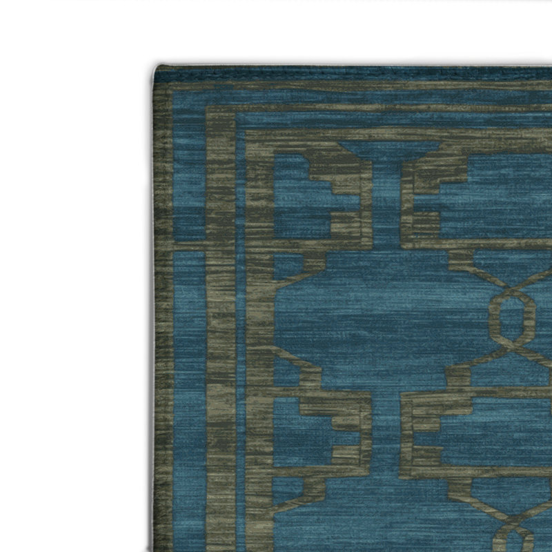 Tapis bleu intérieur et extérieur Trellis, Rectangulaire 8 pi x 10 pi