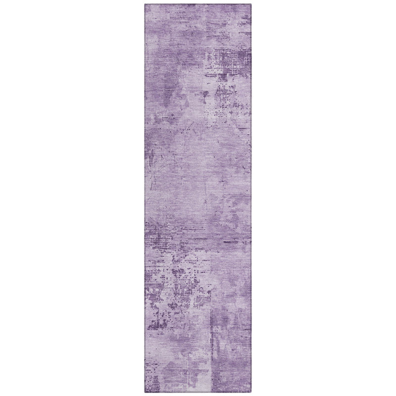 Cassiva Purple Washable Indoor-Outdoor Rug - , 2'3" x 7'6"