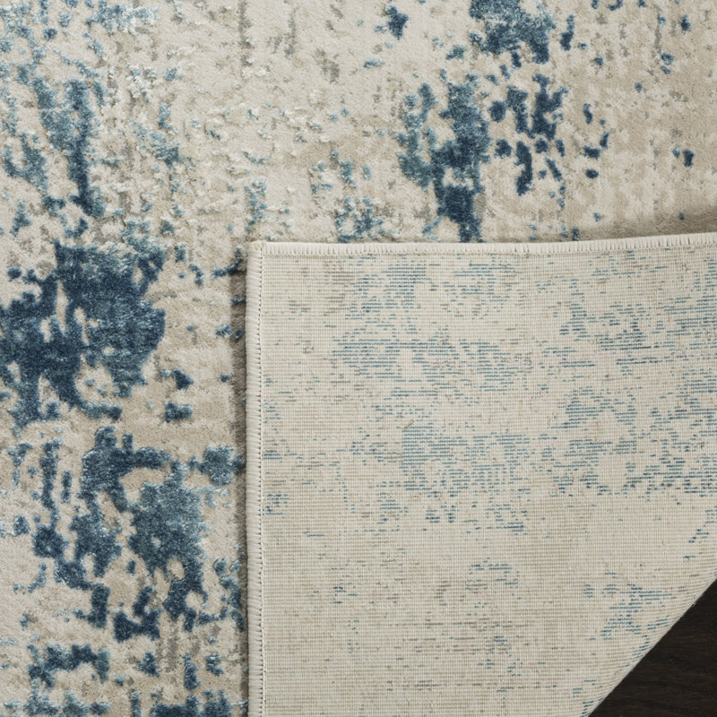 Tapis bleu / beige Hutchcraft, Rectangle 6 pi x 9 pi
