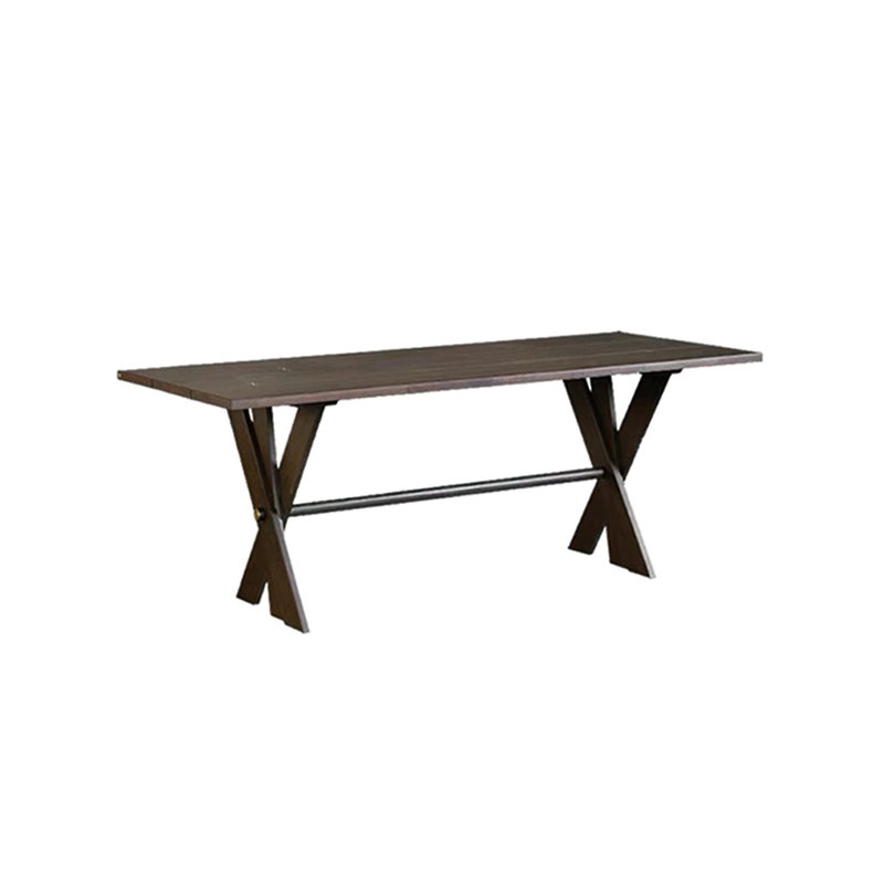 Solid wood copper art dining table, 29.52"H x 70.86"L x 35.43"W, Black