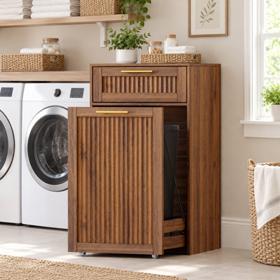 13-Gallon Pull-Out Trash Cabinet with Drawer