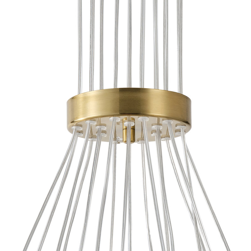19-lamp Copper colored dimmable glass pendant light