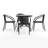 Amlie 28" W Square Glass 4-Person Dining Set with Stackable Chairs-1029444494