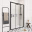 Porte de douche coulissante encadrée avec finition noir mat 50 po x l 54 po x H 70 po
