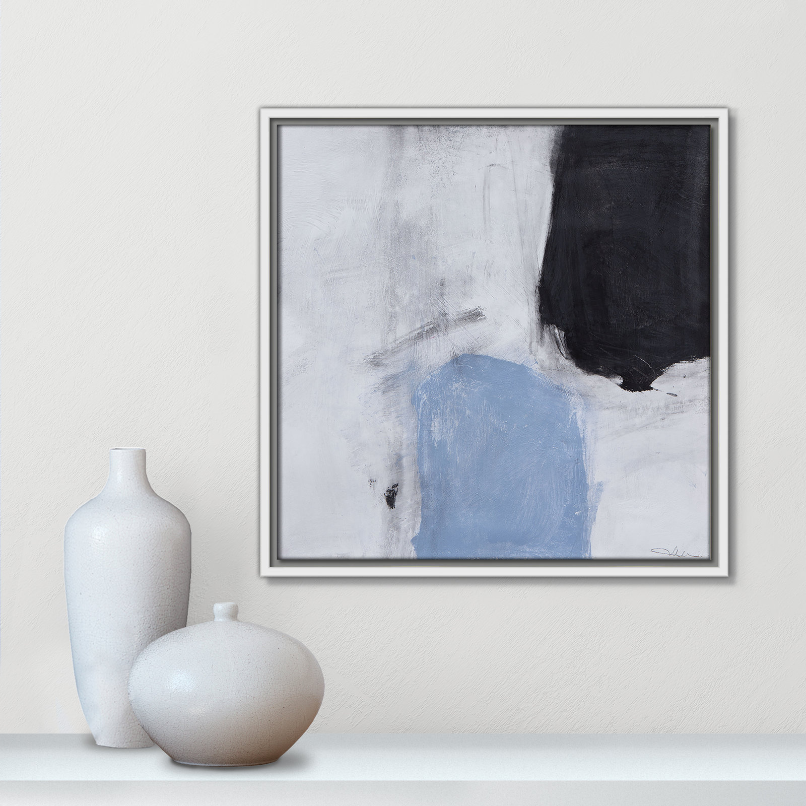 From Powder Blue to Onyx Print by Casa Fine Arts, 17.5" H x 17.5" W, White