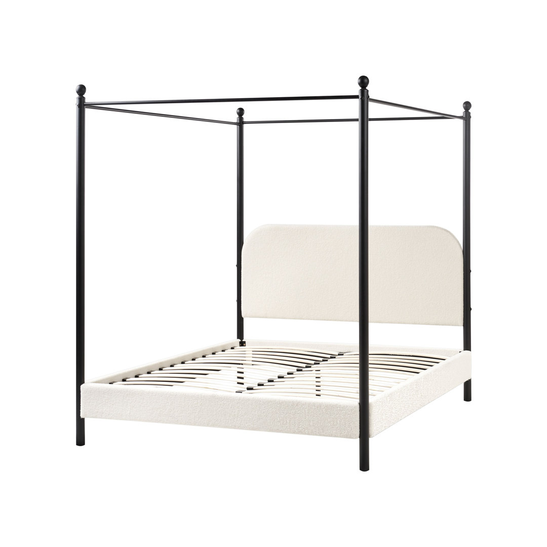 Four Poster Bed Boucle DANNEMOIS