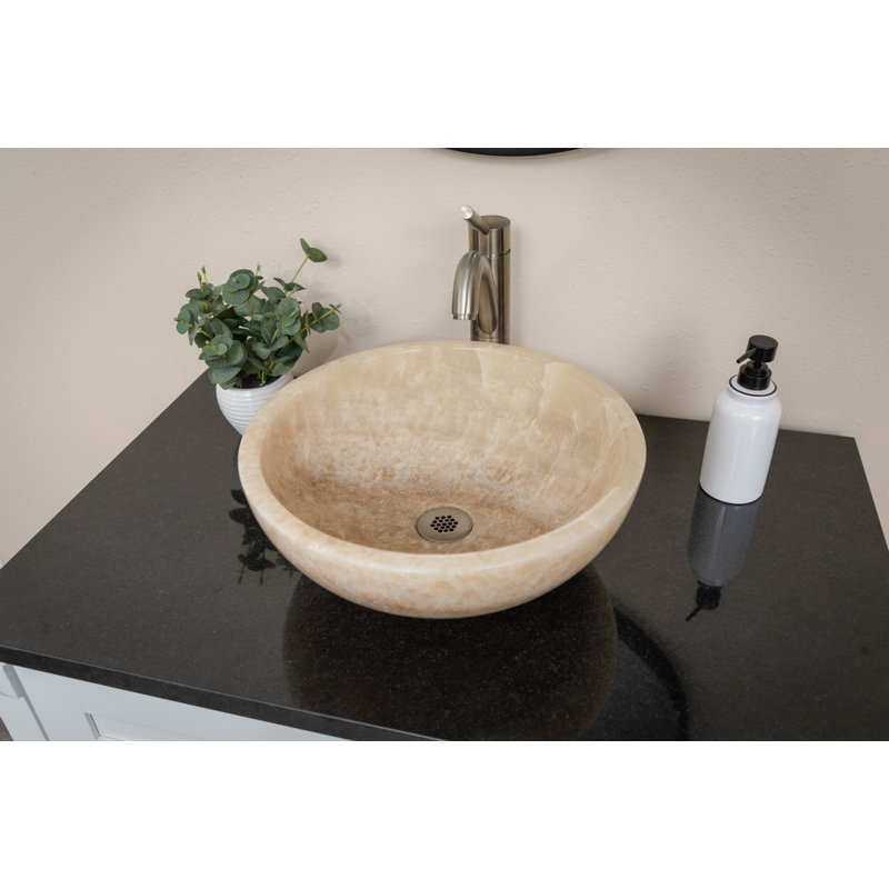 16.5'' Off-White Jurassic Onyx Round Vessel Sink