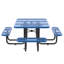 Table de pique-nique carrée bleue de 46 pouces avec trou pour parasol-375332806
